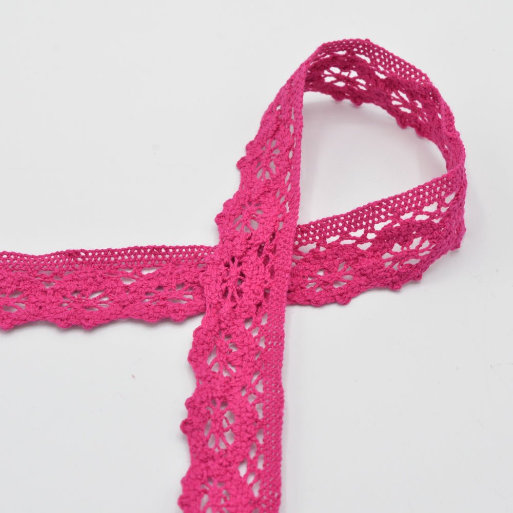 100% Cotton lace - 3 cm fuchsia