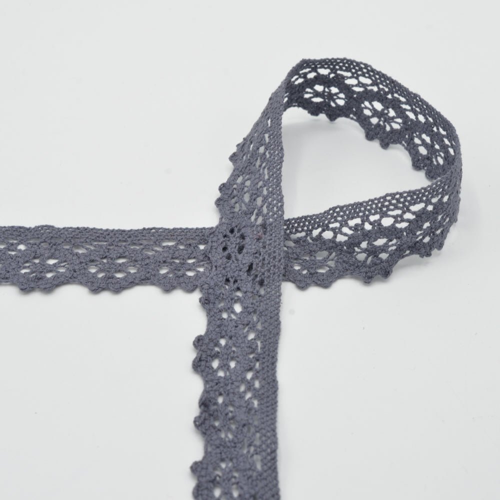100% Cotton lace 3 cm - grey