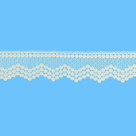 100% Cotton lace - 7 cm white