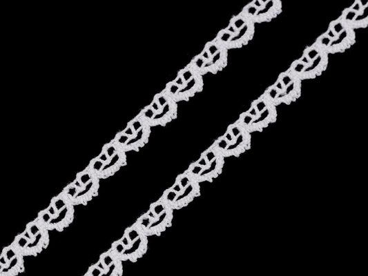 100% Cotton lace - 7 mm white