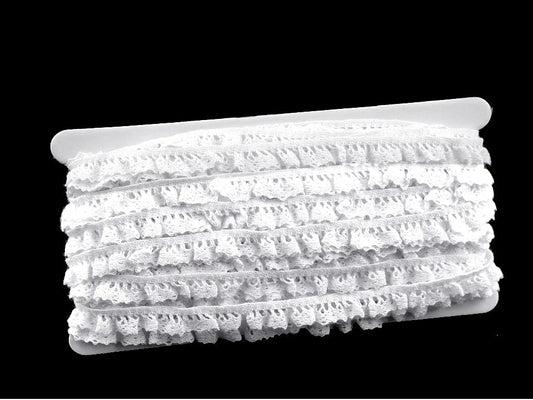 Image of 100% cotton lace - trim 1 cm - white – available at Šarlotes audumi