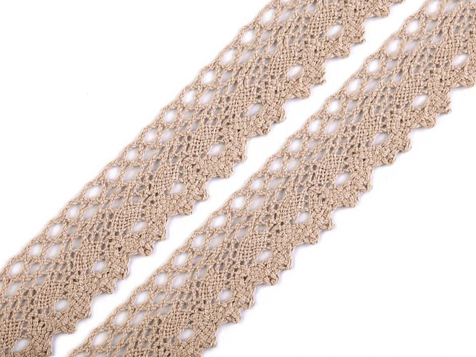 Zdjęcie koronki z 100% bawełny|2,8 cm| kremowej – dostępna w Šarlotes audumi