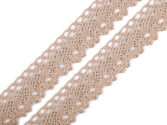 Image of 100% cotton lace|2,8 cm| cream-colored – available at Šarlotes audumi