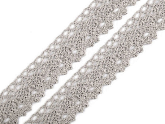100% Cotton Lace|2.8 cm| grey