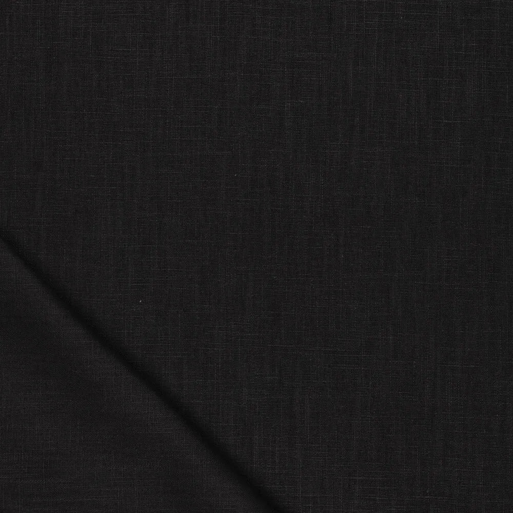 100% linen fabric–black | 230 g/m² | Enzyme washed