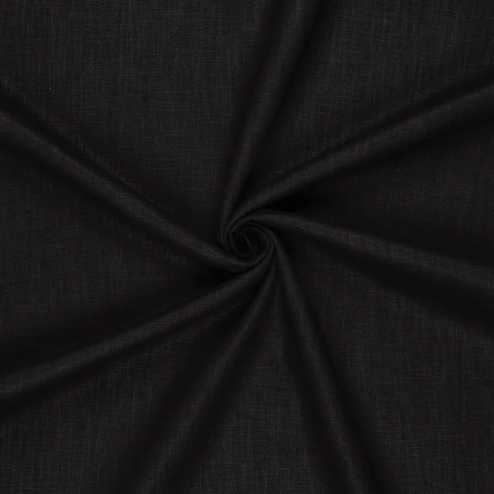 100% linen fabric–black | 230 g/m² | Enzyme washed
