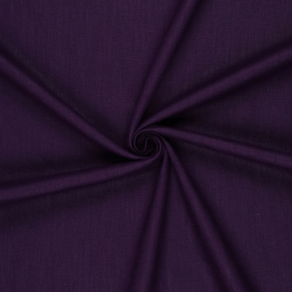 100% Linen fabric–dark lilac | 230 g/m² | Enzyme washed