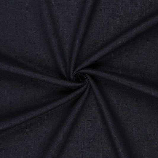 100% linen fabric–dark blue| 230 g/m² | Enzyme washed