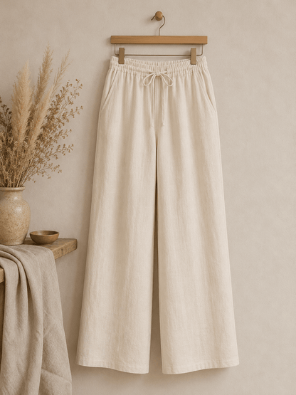 Image of 100% softened linen fabric, soft creamy, 165 g/m² – available at Šarlotes audumi