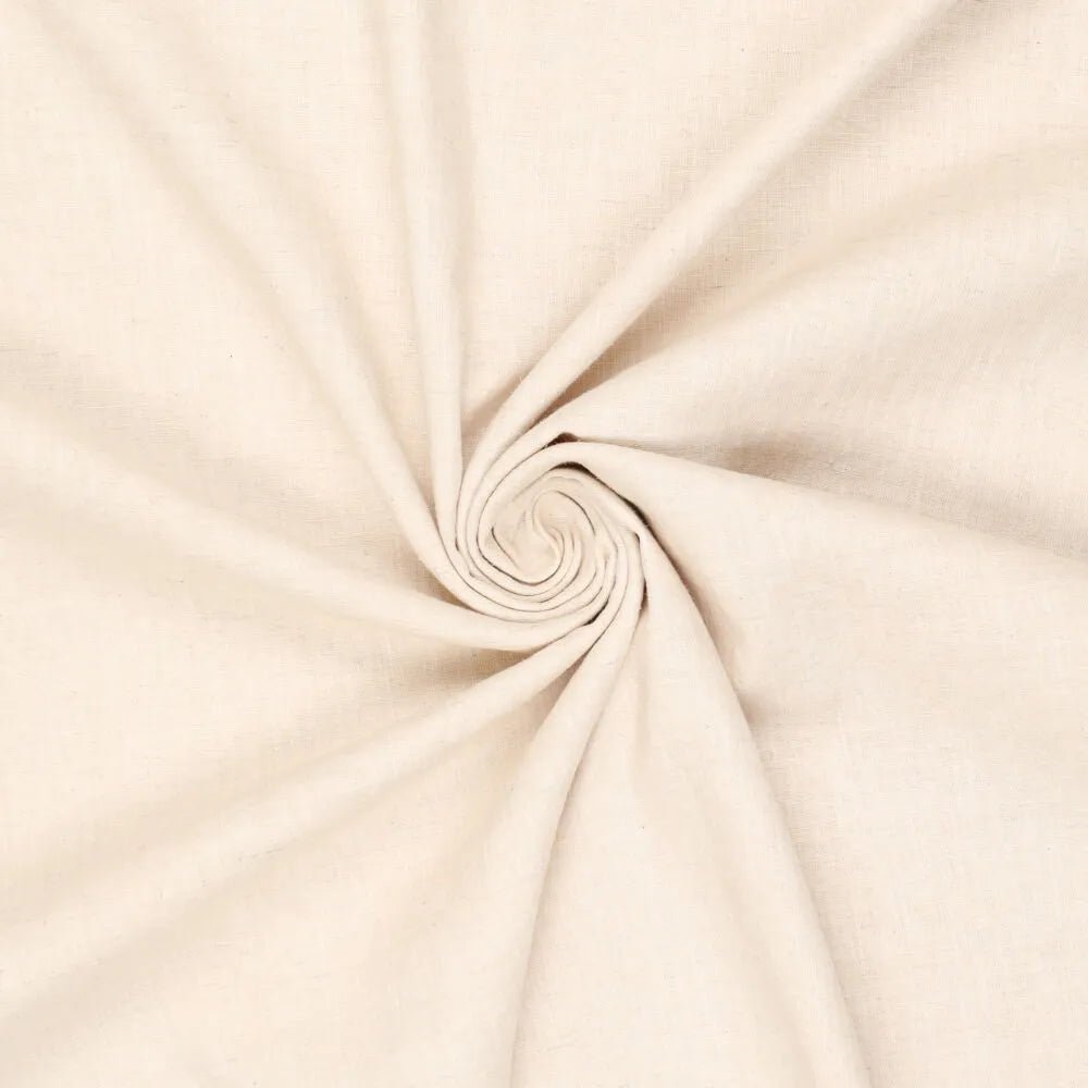 Image of 100% softened linen fabric, soft cream, 165 g/m² – available at Šarlotes audumi