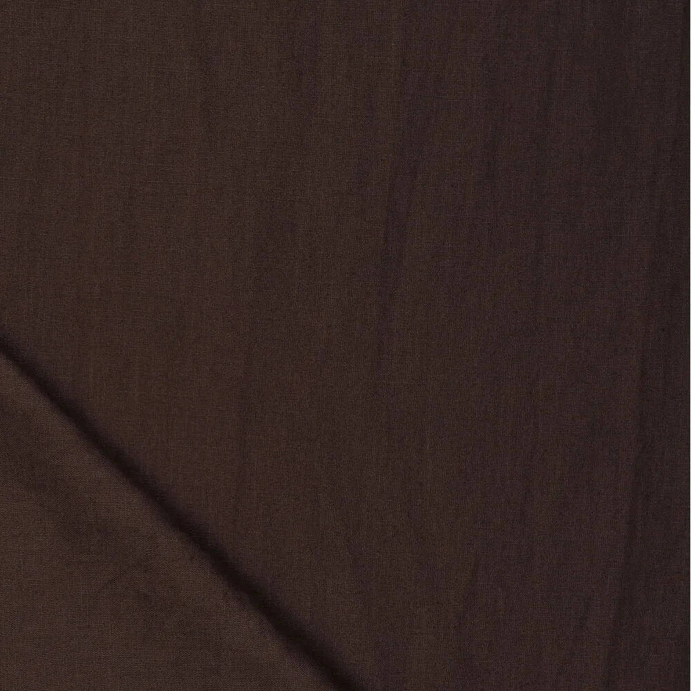 Image of 100% softened linen fabric - chocolate 165 g/m² – available at Šarlotes audumi