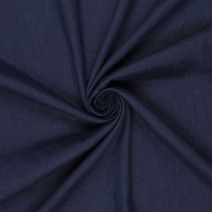 Image of 100% softened linen fabric, dark blue, 165 g/m² – available online at Charlotte's Fabrics