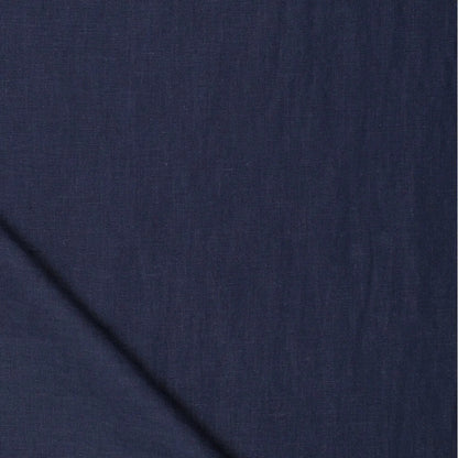 Image of 100% softened linen fabric - dark blue 165 g/m² – available online at Charlotte's Fabrics