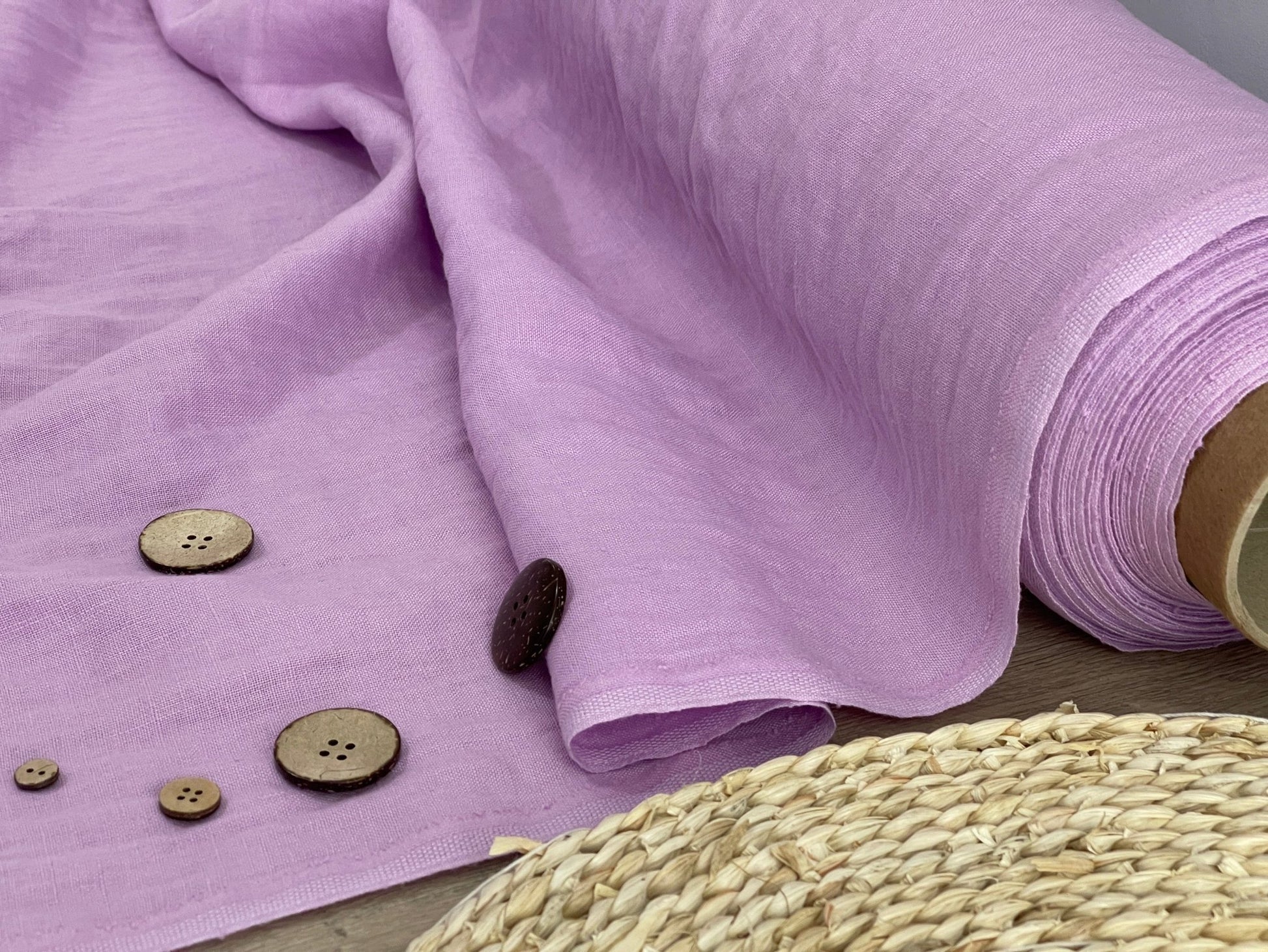 100% Softened linen-light lavender 205 g/m²