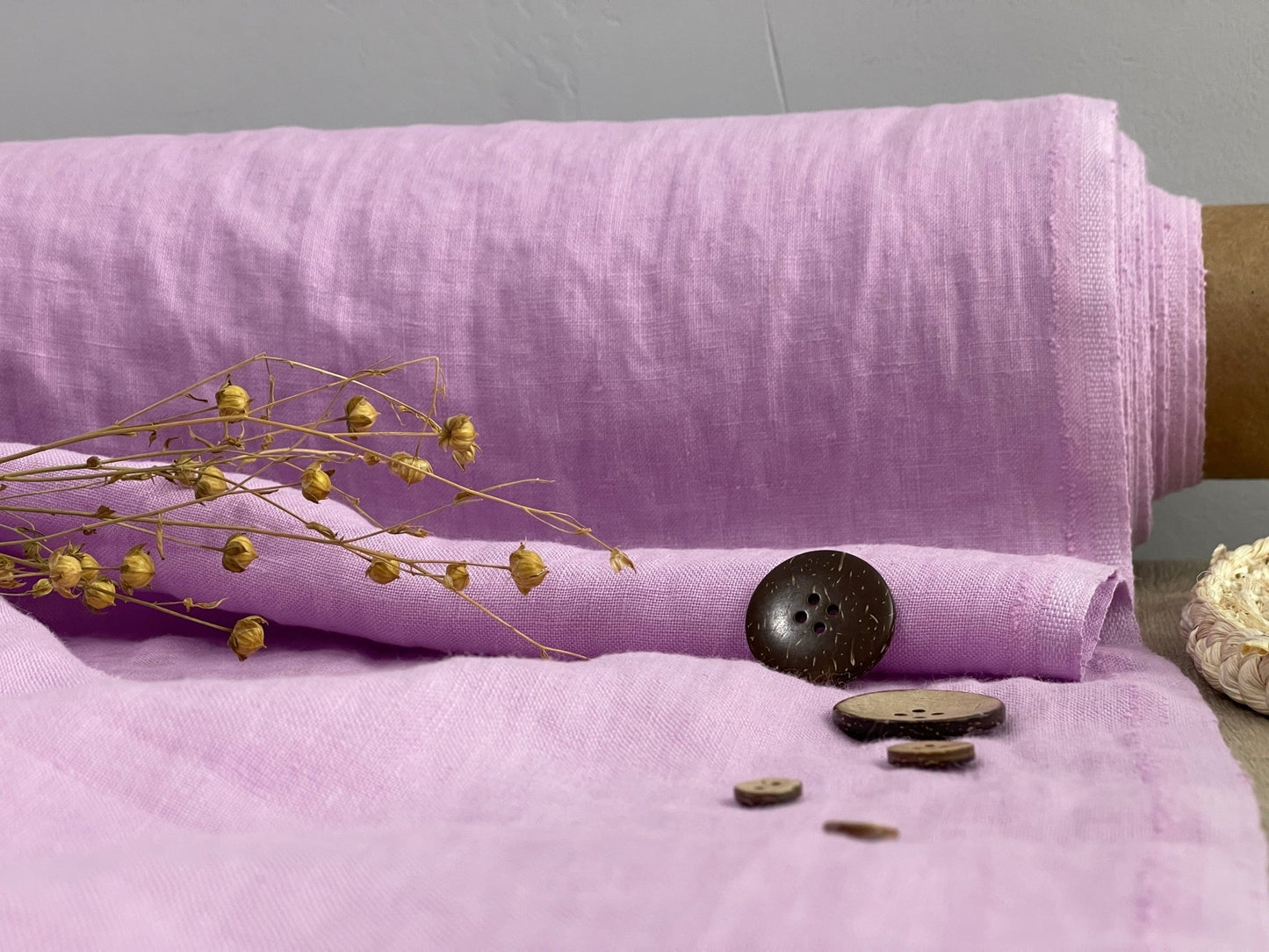 100% softened linen - light lavender 205 g/m²