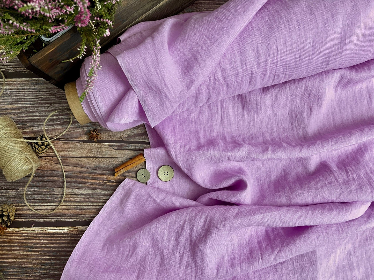 100% softened linen - light lavender 205 g/m²