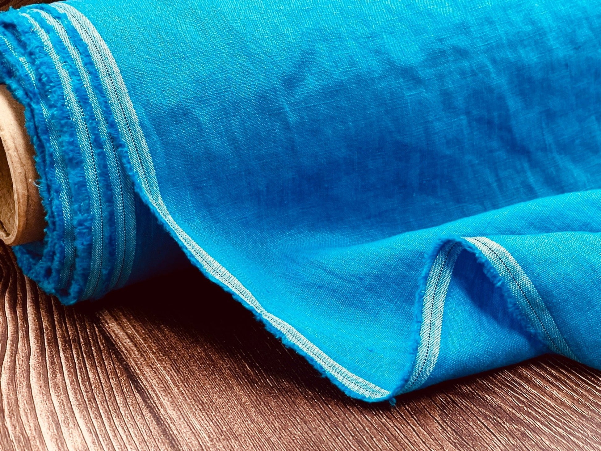 100% softened linen - lagoon blue 205 g/m²