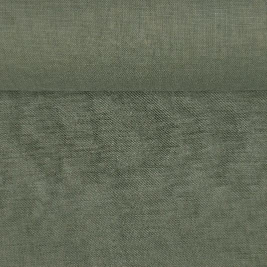 100% Softened linen - sage green 205 g/m²