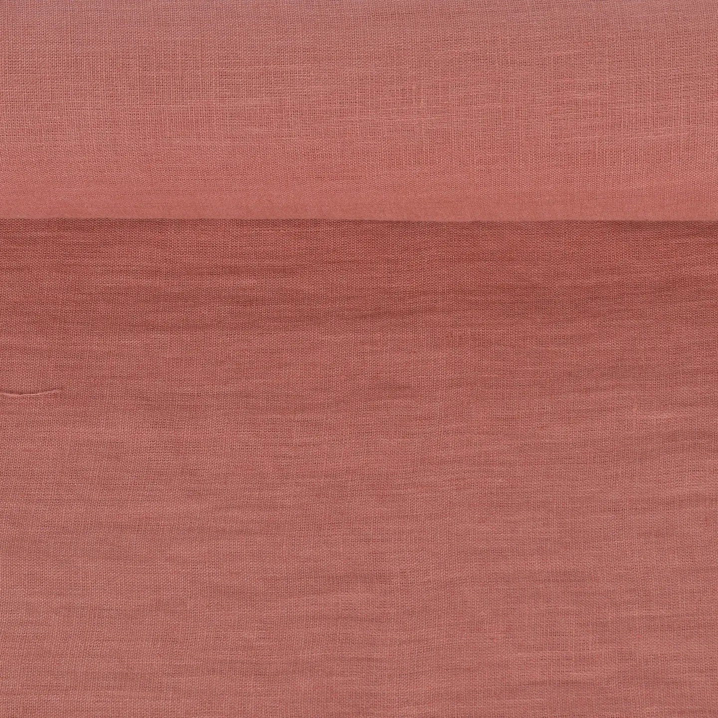 100% Softened linen - warm rose tone 205 g/m²