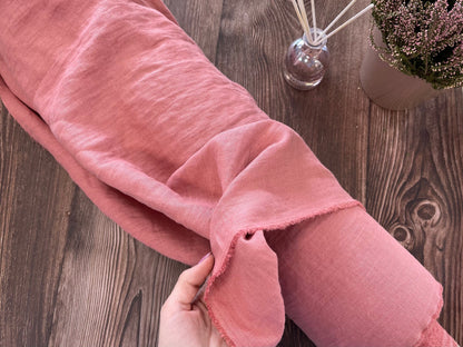 100% Softened linen - warm rose shade 205 g/m²