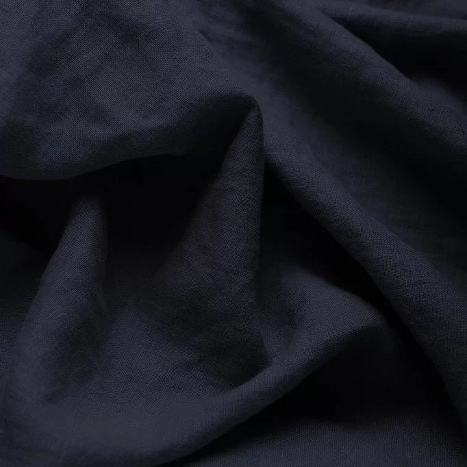 100% Softened linen-dark blue 165 g/m²