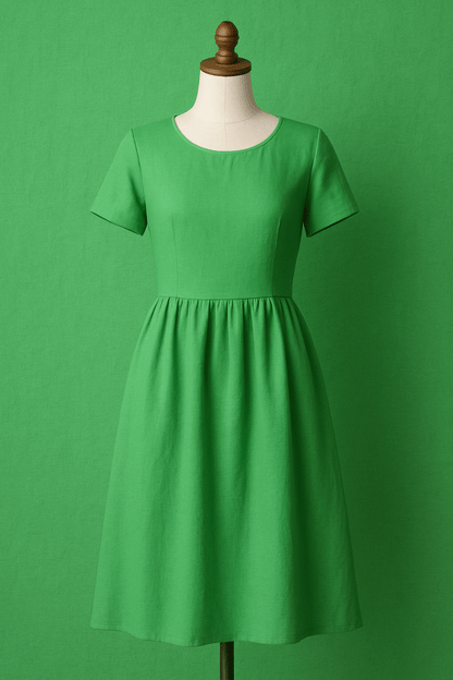 100% Softened Linen - Grass Green 165 g/m²