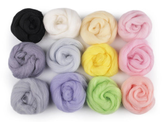 100% wool for felting (carded wool) - 5g|assorted colors