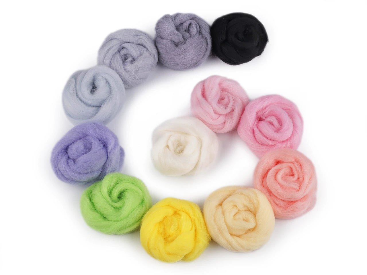 100% wool for felting (carded) - 5g|assorted colors