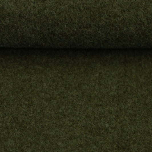 100% wool fabric - forest green melange 290 g/m²