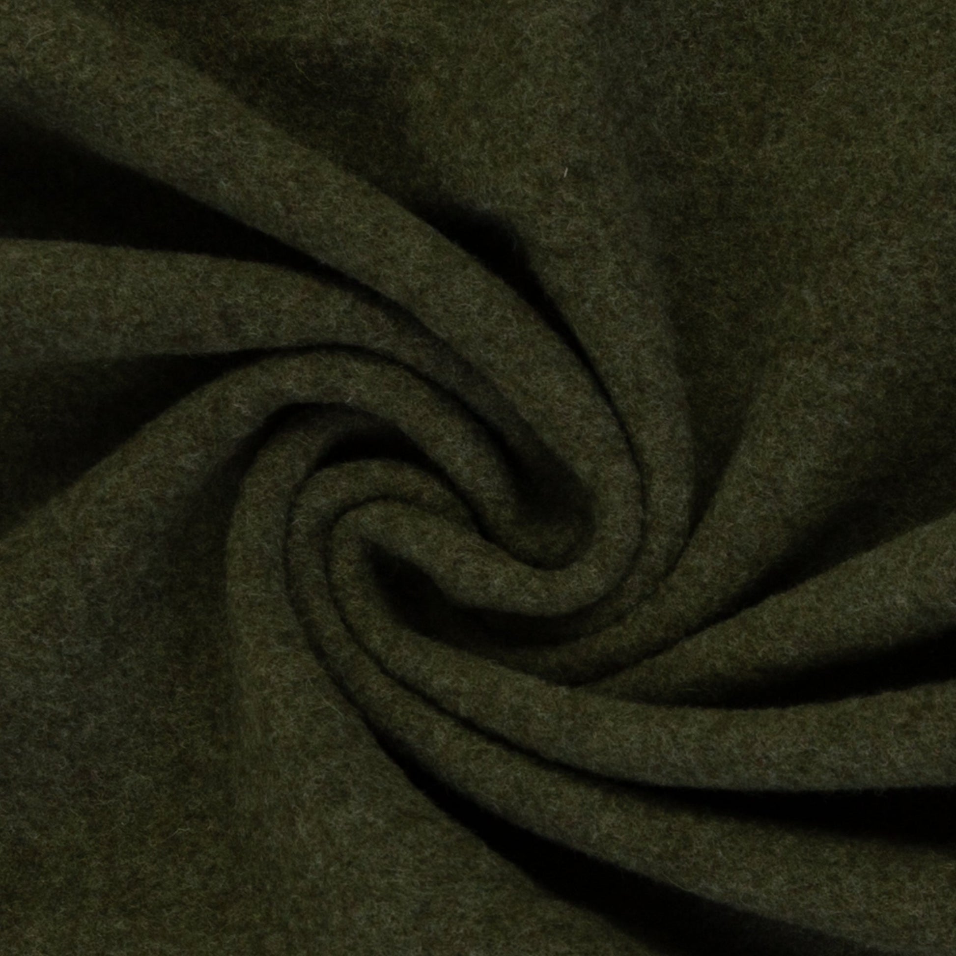 100% Wool fabric - forest green melange 290 g/m²