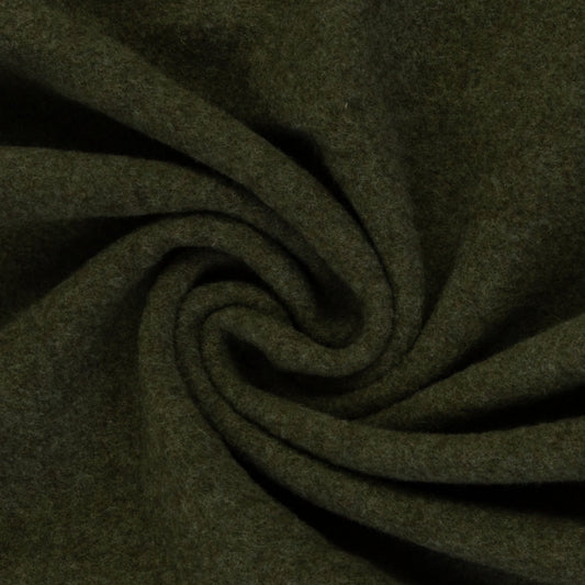 100% Wool fabric - forest green melange 290 g/m²