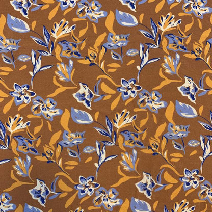 alt
100% Viscose fabric - abstract floral pattern on an orange background 125 g/m²