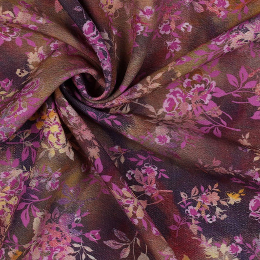 100% viscose fabric - floral motif 110 g/m²