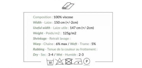 100% viscose fabric - pink porcelain pattern 125 g/m²