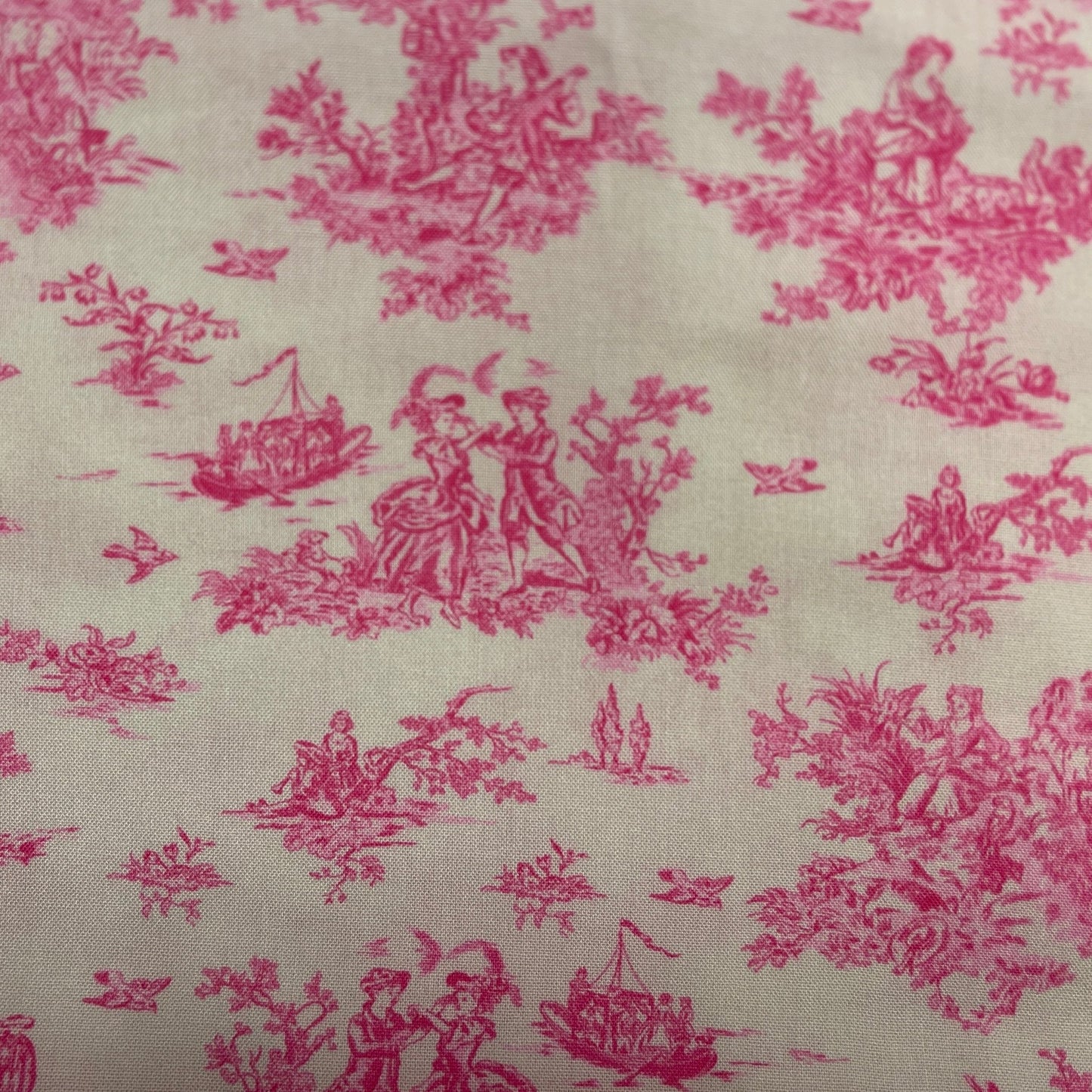 100% viscose fabric - pink porcelain pattern 125 g/m²