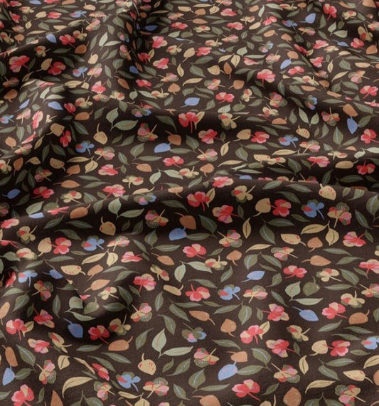 Image with 100% viscose fabric - delicate colored leaves 125 g/m² – available at Charlotte's Fabrics