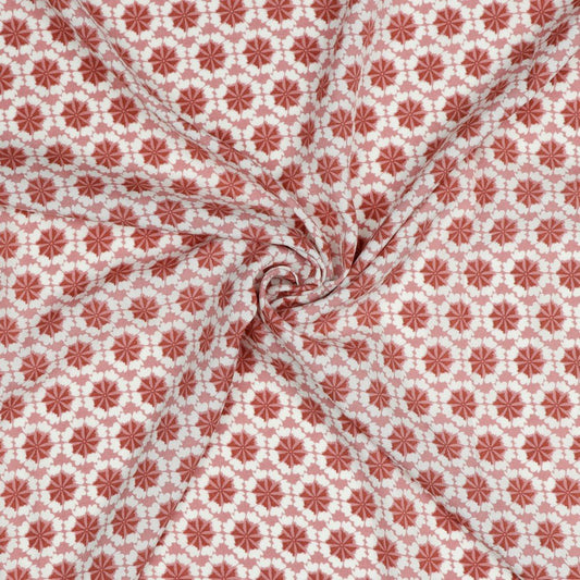 100% Viscose fabric - old pink floral pattern 105 g/m²