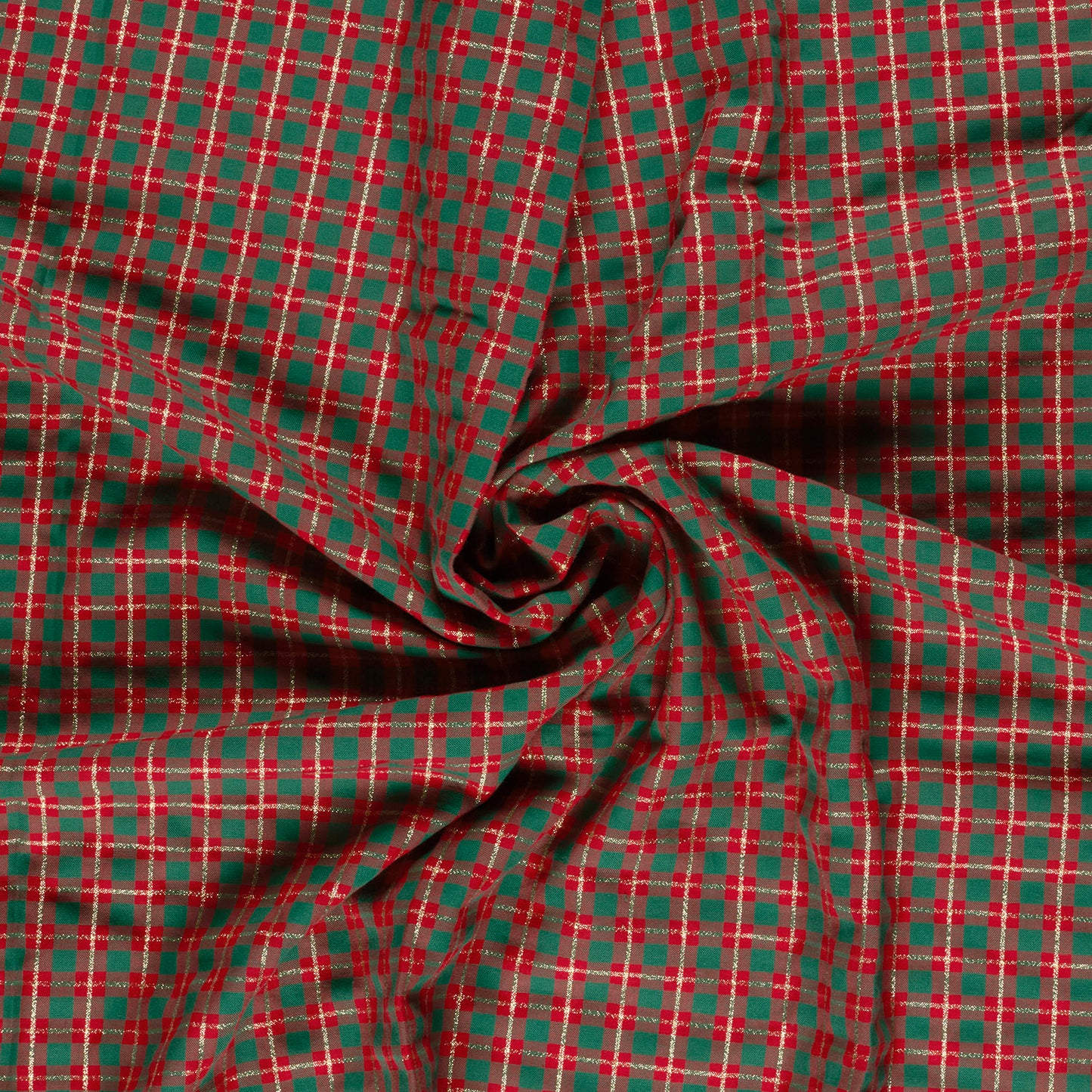 Premium 100% Cotton Fabric - Scottish Check with Gold Accents 120 g/m²
