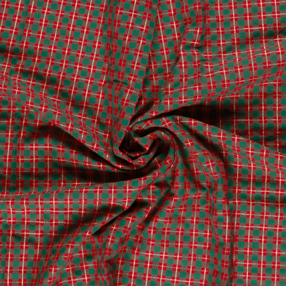 Premium 100% Cotton Fabric - Scottish Check with Gold Accents 120 g/m²