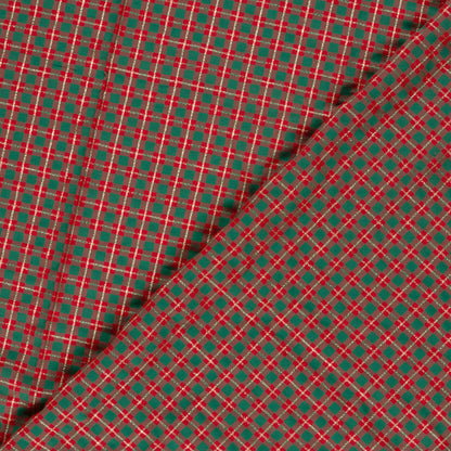 Premium 100% Cotton Fabric - Scottish Check with Gold Accents 120 g/m²
