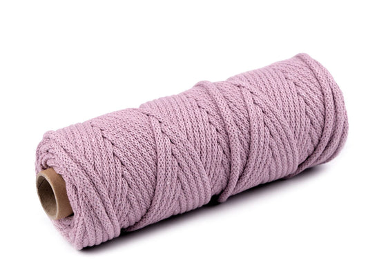 Cotton cord 5 mm, fluffy lilac (10 m)
