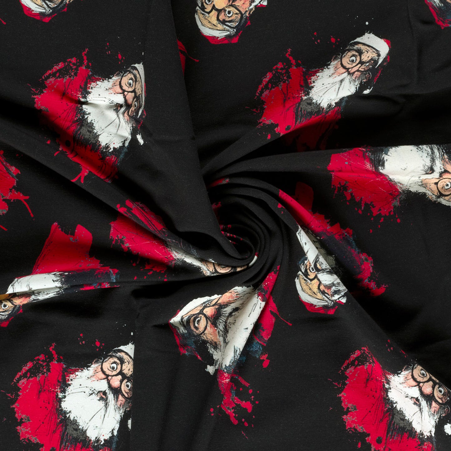 Cotton loopback jersey - Santa Claus 250 g/m²