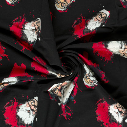Cotton loopback jersey - Santa Claus 250 g/m²