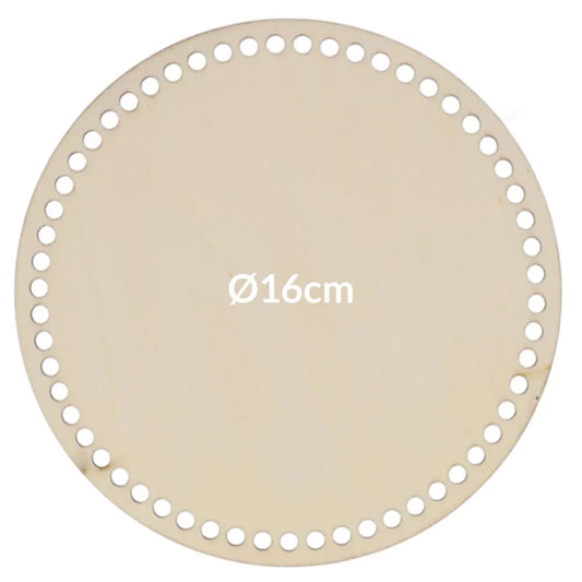 Round Wooden Bag Base Ø16 cm with Holes