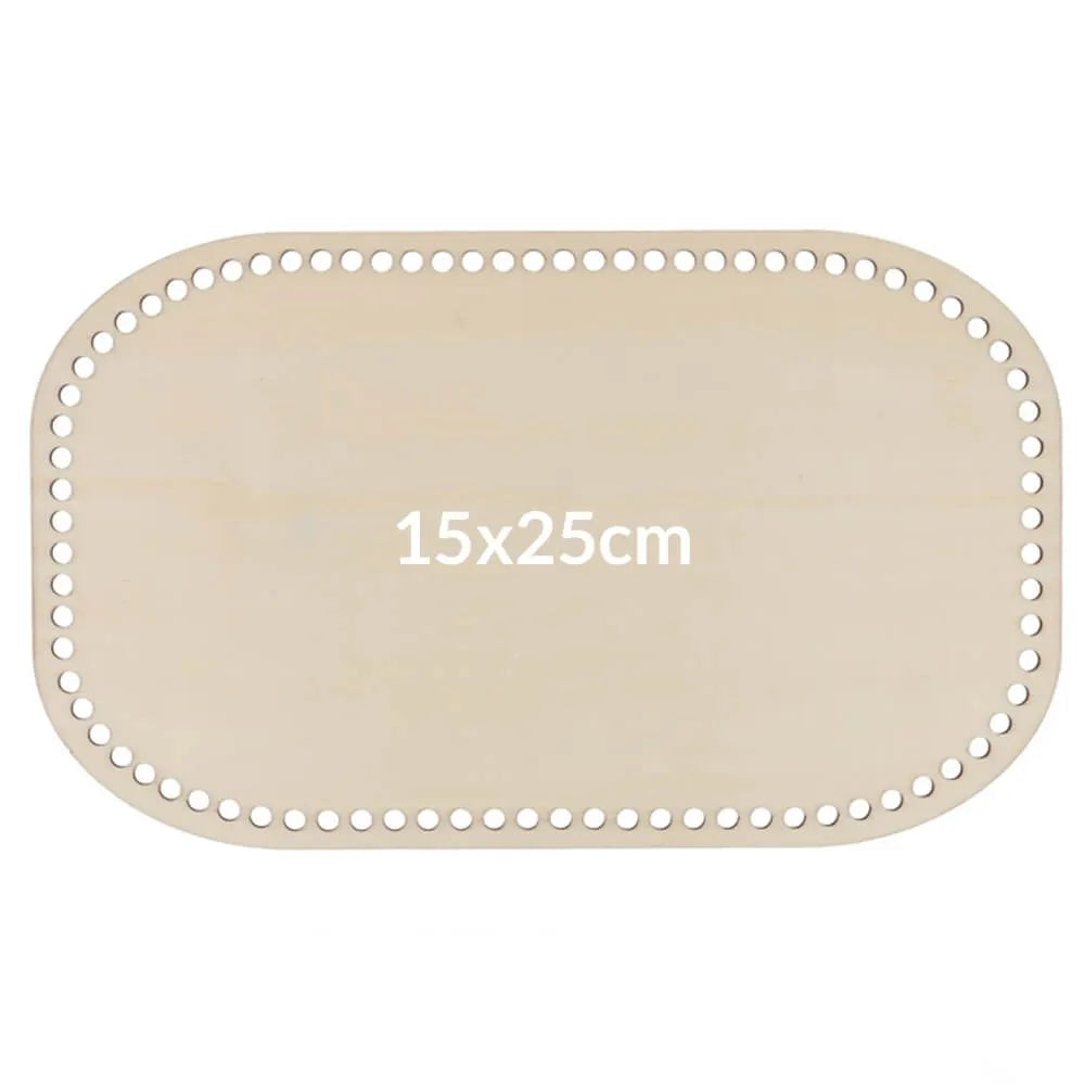 Taisnstūra koka somas pamatne 15×25 cm ar caurumiem