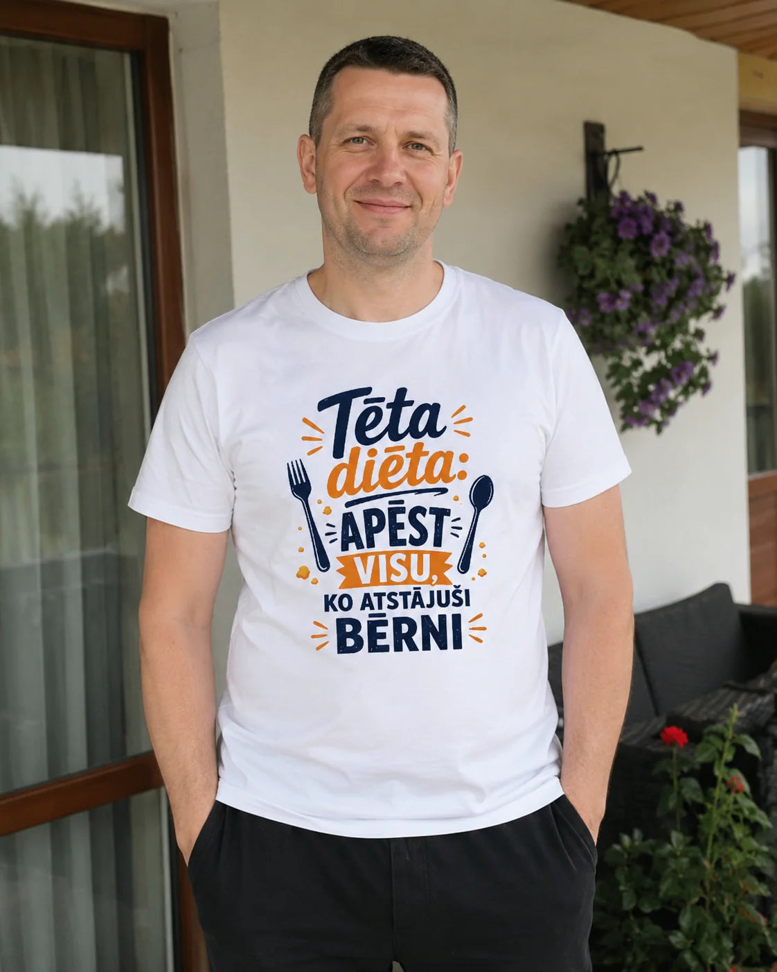 Organiskās kokvilnas T-krekls "Tēta diēta"