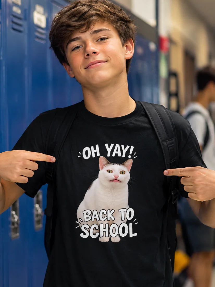 Bērnu / jauniešu T-krekls ar apdruku “Oh Yay! Back to School”