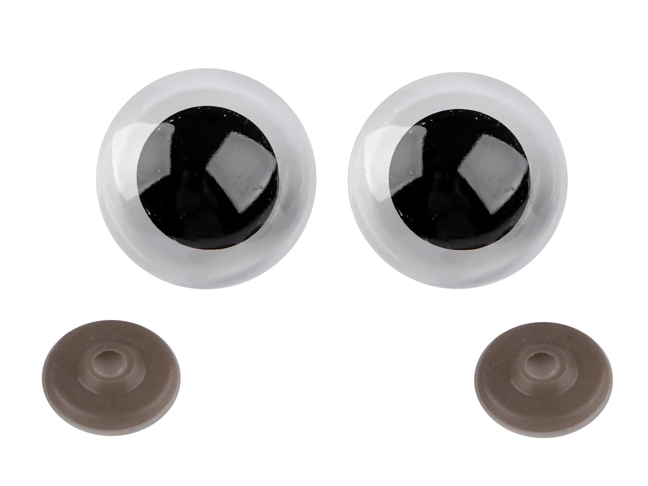 Image of toy eyes Ø40 mm, transparent (1 pair per pack) – available online at Šarlotes audumi