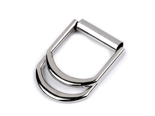 Podwójna metalowa klamra do paska 20 mm – w kolorze niklowym