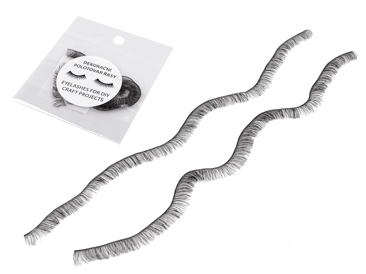 Decorative eyelashes for toys and dolls - dark brown